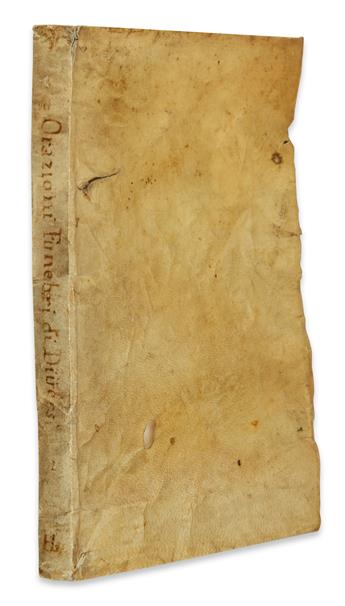 (COSIMO I DE MEDICI, Grand Duke of Tuscany.) Bound volume containing 5 eulogies and other writings on the death of Cosimo.  1574